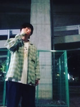 「CHUMS（チャムス）のアイテム（Tシャツ/カットソー）」を使った、ヨシナガさん（メンズ・170cm）の夏コーディネート