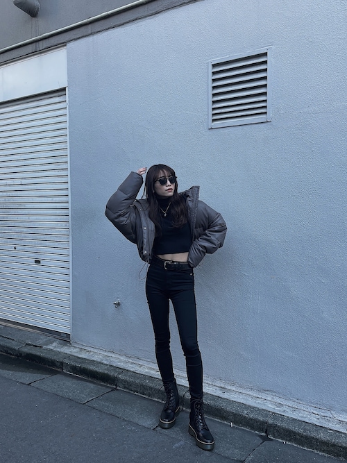 moe(GYDA 新宿店)|GYDAのその他アウターを使ったコーディネート - WEAR 寒さいつまで? GYDA フェイクレザーダウンコート ダウンジャケット