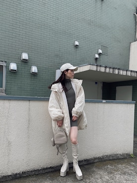 「GYDA（ジェイダ）のアイテム（帽子）」を使った、moeさん（レディース・160cm）の秋コーディネート