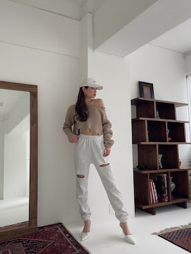 「GYDA（ジェイダ）のアイテム」を使った、moeさん（レディース・160cm）の冬コーディネート