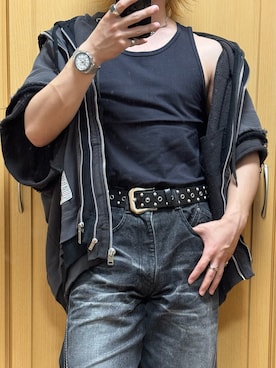 「NVRFRGT（ネヴァーフォーゲット）のアイテム」を使った、シュンさん（メンズ・168cm）の春コーディネート