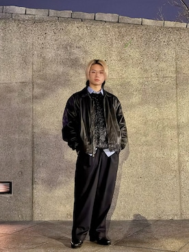 「アイテム（スラックス）」を使った、シュンさん（メンズ・168cm）の冬コーディネート