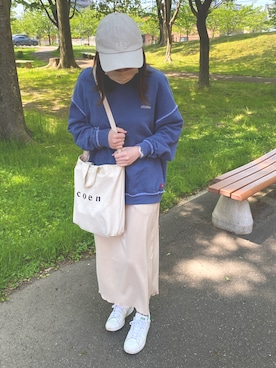 「ごきげんウィーク」｜「アイテム（デジタル腕時計）」を使った、しましまさん（レディース・160cm）の春コーディネート