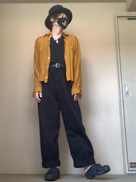 「TAKAHIROMIYASHITATheSoloIst.（タカヒロミヤシタザソロイスト）のアイテム（帽子）」を使った、moto miniさん（メンズ・171cm）の秋コーディネート