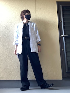 「NUMBER (N)INE（ナンバーナイン）のアイテム（ドレスシューズ）」を使った、moto miniさん（メンズ・171cm）の秋コーディネート