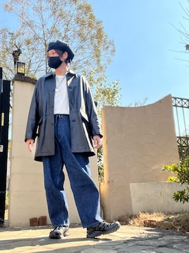 「nonnative（ノンネイティブ）のアイテム（ハンチング/ベレー帽）」を使った、moto miniさん（メンズ・171cm）の春コーディネート