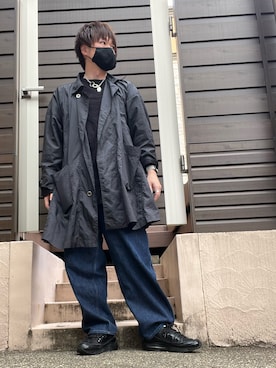 「春コート」｜「アイテム（ナイロンジャケット）」を使った、moto miniさん（メンズ・171cm）の春コーディネート