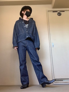 「TAKAHIROMIYASHITATheSoloIst.（タカヒロミヤシタザソロイスト）のアイテム（帽子）」を使った、moto miniさん（メンズ・171cm）の秋コーディネート