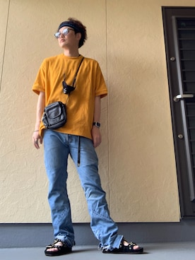 「OLD PARK（オールドパーク）のアイテム（パンツ）」を使った、moto miniさん（メンズ・171cm）の夏コーディネート