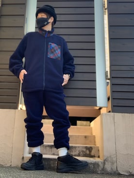 「nonnative（ノンネイティブ）のアイテム（ニットキャップ/ビーニー）」を使った、moto miniさん（メンズ・171cm）の冬コーディネート