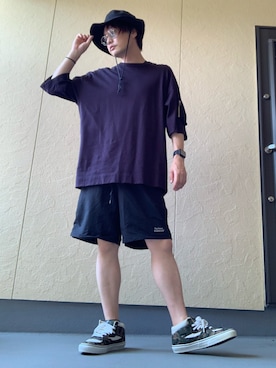 「CINOH（チノ）のアイテム」を使った、moto miniさん（メンズ・171cm）の夏コーディネート