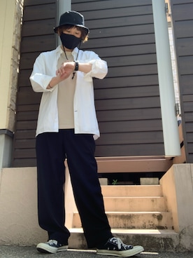 「Etudes Studio（エチュードスタジオ）のアイテム」を使った、moto miniさん（メンズ・171cm）の夏コーディネート