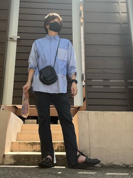 「LAD MUSICIAN（ラッドミュージシャン）のアイテム（サンダル）」を使った、moto miniさん（メンズ・171cm）の夏コーディネート