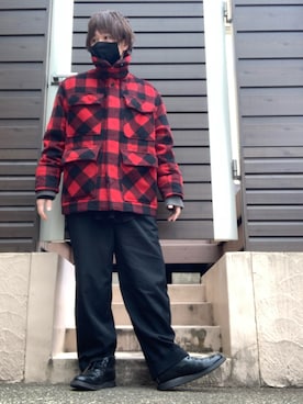 「バッファローチェック」｜moto miniさん（メンズ・171cm）の冬コーディネート