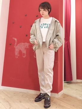 「DRESKIP（ドレスキップ）のアイテム（その他シューズ）」を使った、じゅんなさん（レディース・156cm）の春コーディネート