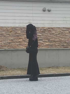 「アイテム（ウィッグ、パープル系）」を使った、Harukaさん（レディース・155cm）の冬コーディネート