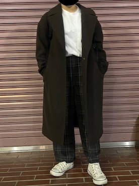 「niko and...（ニコアンド）のアイテム（チェスターコート）」を使った、curo_717さん（レディース・152cm）の冬コーディネート