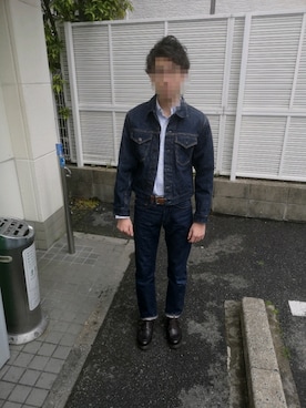 「SUGAR CANE（シュガーケーン）のアイテム（デニムジャケット）」を使った、3552aさん（メンズ・173cm）の冬コーディネート