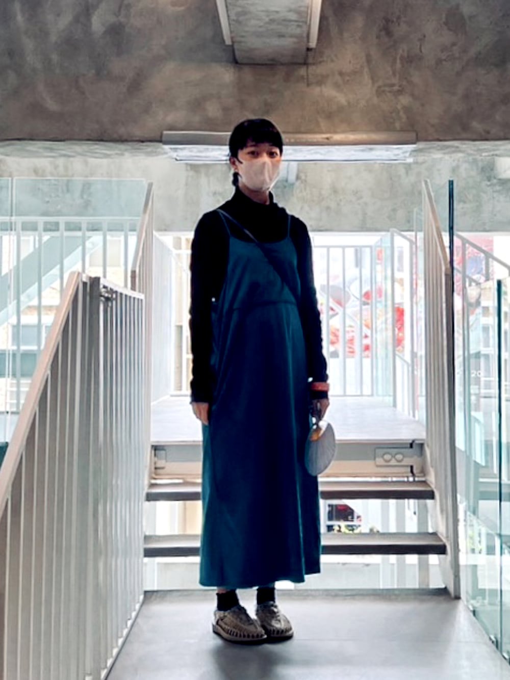 「台南遊、春コーデ、keen、Green Parks、AZUL by moussy、niko and ...」｜「Green　Parksのアイテム（ワンピース/ドレス、ブルー系）」を使った、EuniceHuangさん（レディース・163cm）の春コーディネートの1枚目の写真