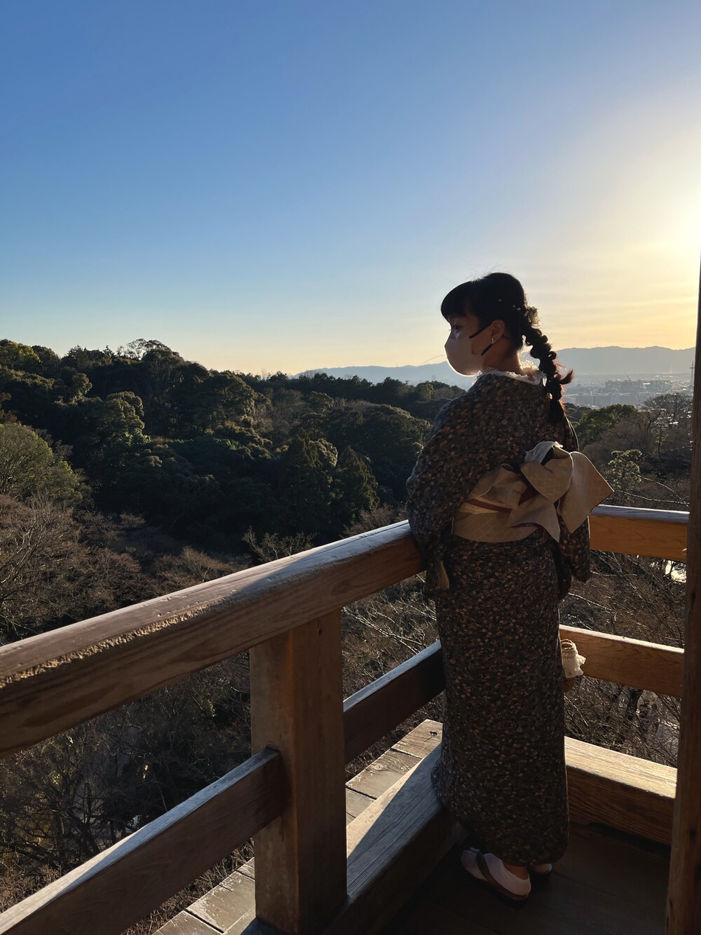 「京都旅行、和服、清水寺」｜「岡本和服のアイテム（その他、その他）」を使った、EuniceHuangさん（レディース・163cm）の春コーディネートの1枚目の写真