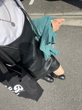 「レザーワンピース」｜「アイテム（アクセサリー）」を使った、れむさん（レディース・158cm）の冬コーディネート