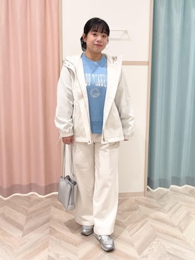 「SHOO・LA・RUE（シューラルー）のビッグボールチェーンネックレス（ネックレス、シルバー系）」を使った、まちゃんなちゃんさん（レディース・158cm）の冬コーディネート