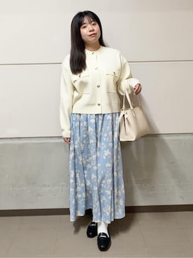 「UNTITLED（アンタイトル）の◆タイカラードルマンブラウス（シャツ/ブラウス、グリーン系）」を使った、まちゃんなちゃんさん（レディース・158cm）の春コーディネート