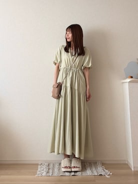「アイテム（ワンピース）」を使った、ゆめかさん（レディース・154cm）の夏コーディネート