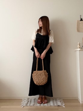 「FREE'S MART（フリーズマート）のアイテム（バッグ）」を使った、ゆめかさん（レディース・154cm）の夏コーディネート