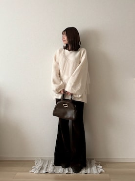 「ベロアパンツ」｜ゆめかさん（レディース・154cm・20代）の冬コーディネート