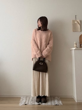 「アイテム（ボストンバッグ）」を使った、ゆめかさん（レディース・154cm）の秋コーディネート