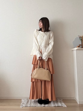 「archives（アルシーヴ）のアイテム（スカート）」を使った、ゆめかさん（レディース・154cm）の秋コーディネート