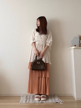 「ティアードスカート」｜ゆめかさん（レディース・154cm）の夏コーディネート