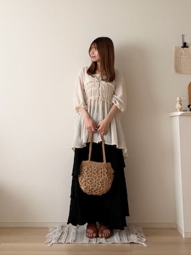 「archives（アルシーヴ）のアイテム」を使った、ゆめかさん（レディース・154cm）の夏コーディネート