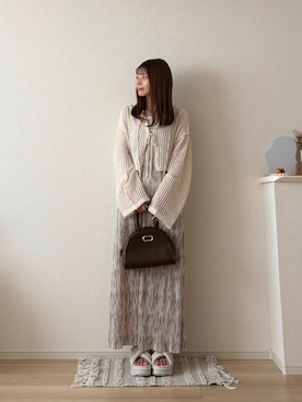 「アイテム（ボストンバッグ）」を使った、ゆめかさん（レディース・154cm）の夏コーディネート