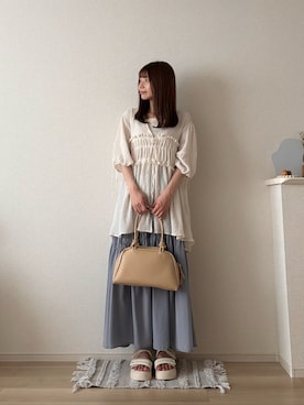 「アイテム（ボストンバッグ）」を使った、ゆめかさん（レディース・154cm・20代）の夏コーディネート