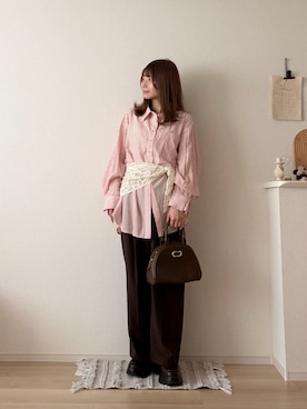 「GU（ジーユー）のアイテム（財布/小物）」を使った、ゆめかさん（レディース・154cm）の春コーディネート