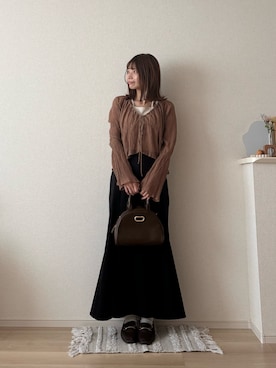 「アイテム（ボストンバッグ）」を使った、ゆめかさん（レディース・154cm）の秋コーディネート