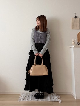 「archives（アルシーヴ）のアイテム」を使った、ゆめかさん（レディース・154cm）の春コーディネート