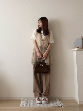 「GU（ジーユー）のアイテム」を使った、ゆめかさん（レディース・154cm）の夏コーディネート