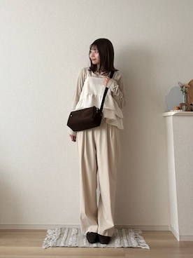 「アイテム（ベスト）」を使った、ゆめかさん（レディース・154cm）の秋コーディネート