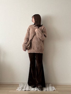 「ベロアパンツ」｜ゆめかさん（レディース・154cm・20代）の冬コーディネート