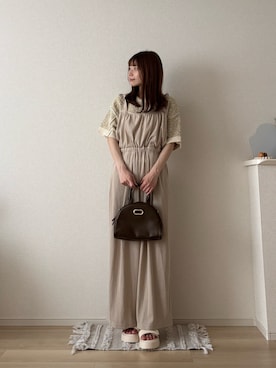 「アイテム（ボストンバッグ）」を使った、ゆめかさん（レディース・154cm）の夏コーディネート