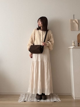 「アイテム（カーディガン/ボレロ）」を使った、ゆめかさん（レディース・154cm）の秋コーディネート