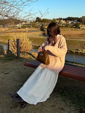 「アイテム（ボストンバッグ）」を使った、ゆめかさん（レディース・154cm）の冬コーディネート