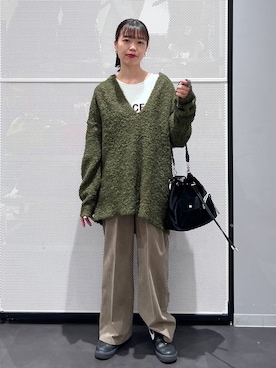 「アイテム（シュシュ）」を使った、うえさん（レディース・153cm）の秋コーディネート