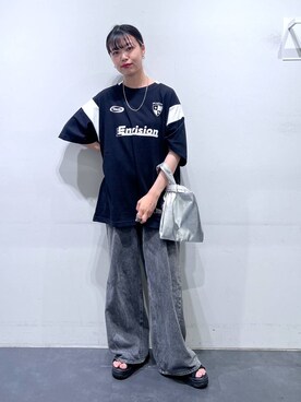 「LAKOLE（ラコレ）のミニ2WAYチェーンショルダーバッグ / 104948（ショルダーバッグ）」を使った、うえさん（レディース・153cm）の夏コーディネート