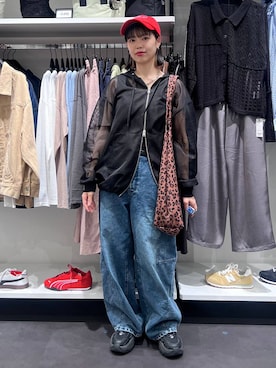 「LAKOLE（ラコレ）のアイテム（キャップ）」を使った、うえさん（レディース・153cm）の春コーディネート