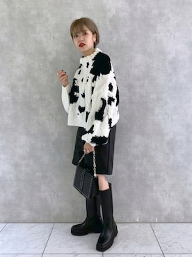 「PAGEBOY（ページボーイ）のチェーンスタッズショルダー（ショルダーバッグ）」を使った、うえさん（レディース・153cm）の秋コーディネート