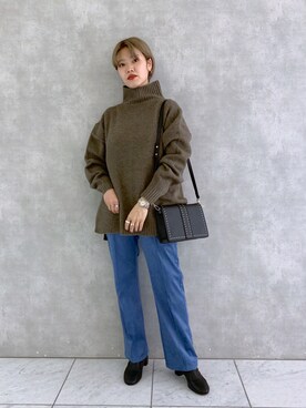 「PAGEBOY（ページボーイ）のチェーンスタッズショルダー（ショルダーバッグ）」を使った、うえさん（レディース・153cm）の秋コーディネート